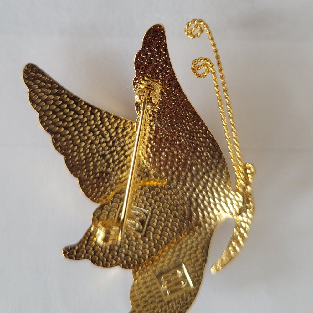Gold and Purple Butterfly Brooch - Picture 4 of 6